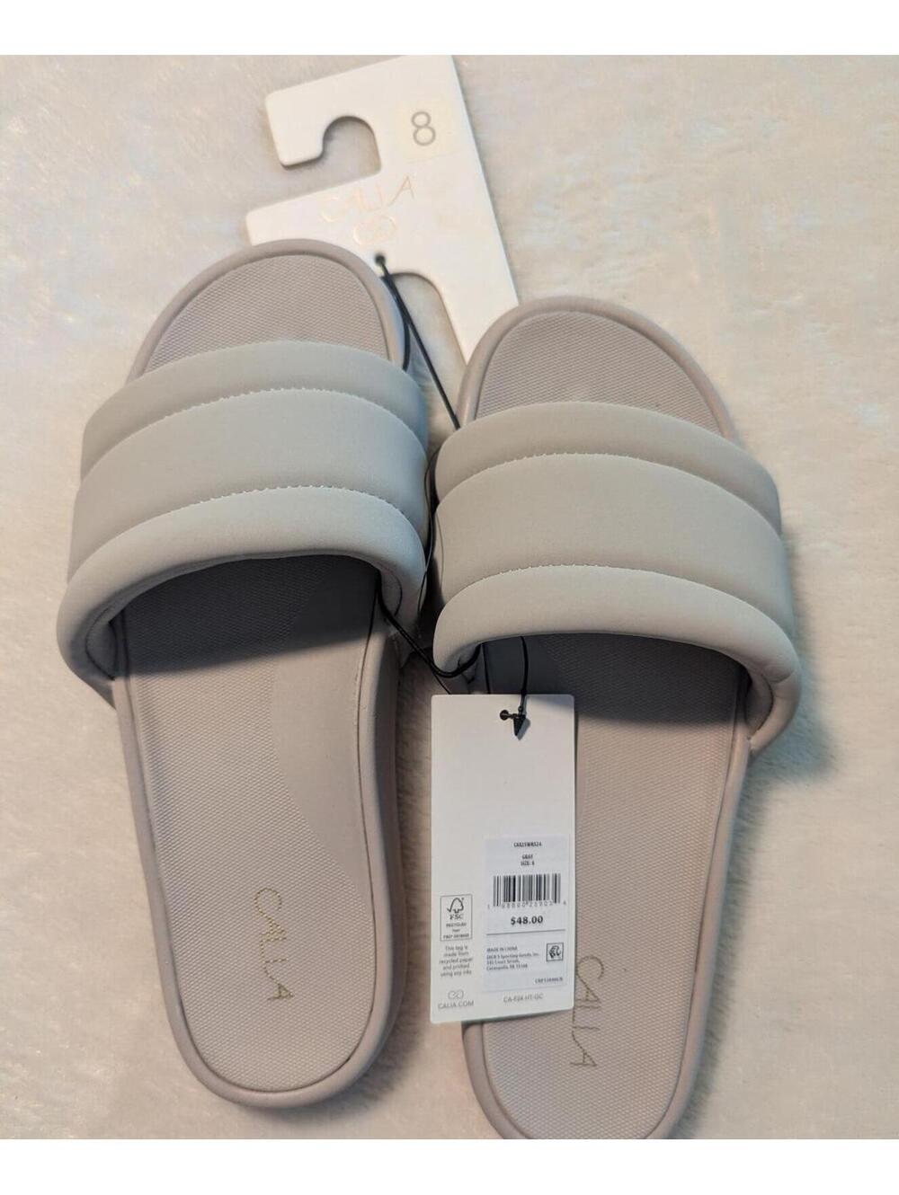 NWT Calla Padded Slide Sandals Size 8 Cream